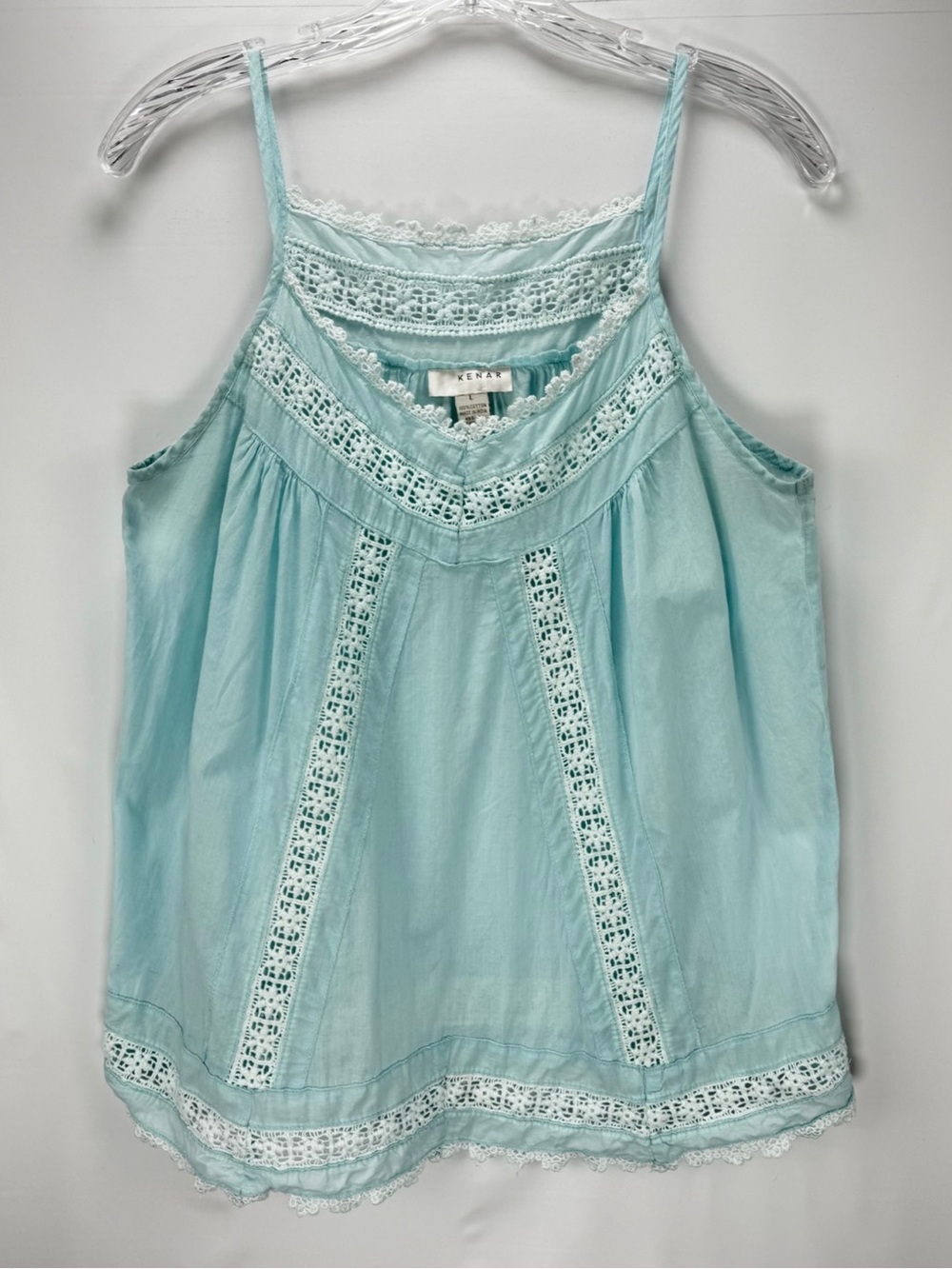 Kenar Mint Lace-Trim Camisole Tank
